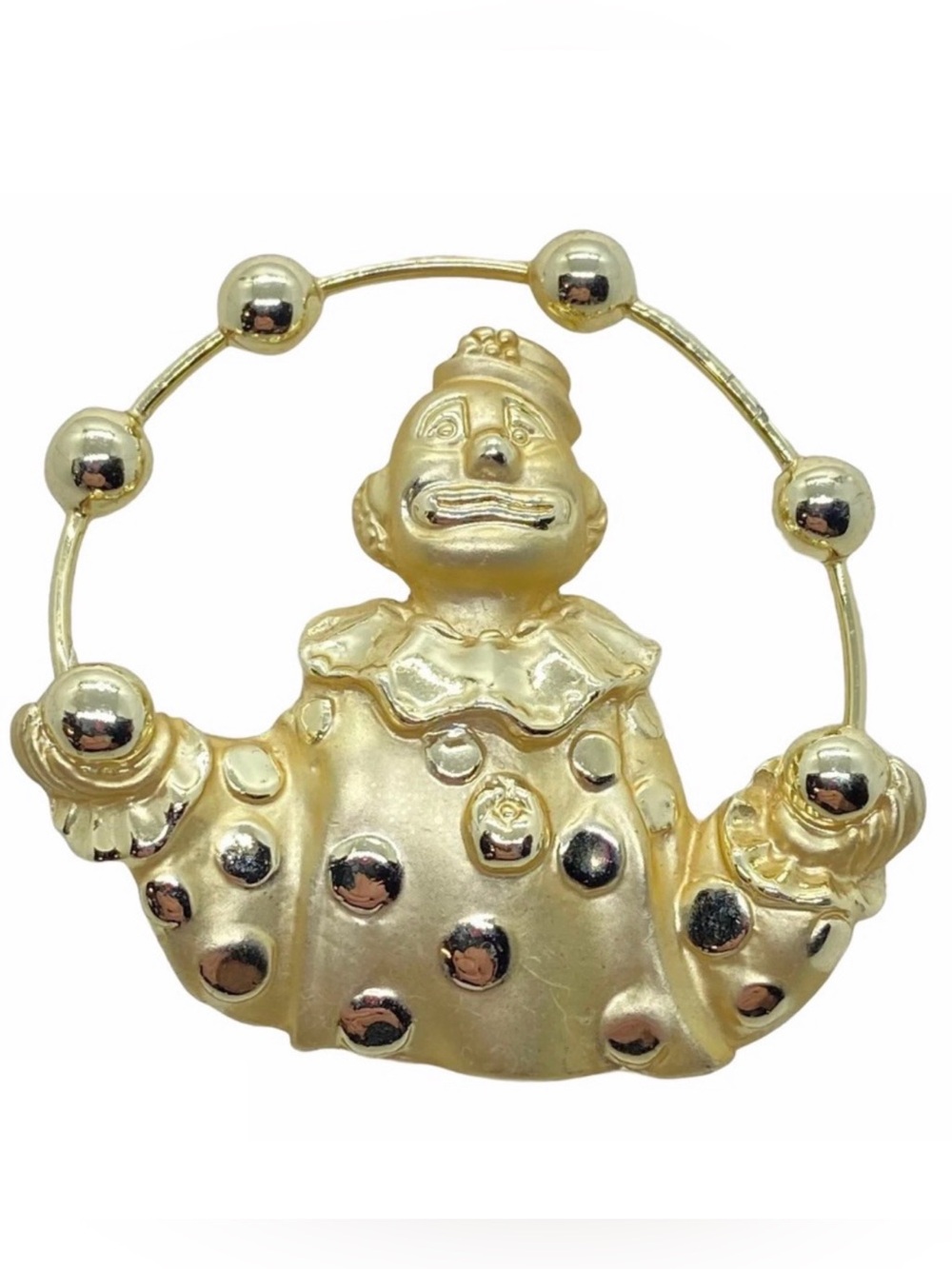 AJC Brooch 2" Juggling Clown Vintage Pin